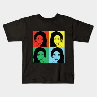 An Asia woman in black . Kids T-Shirt